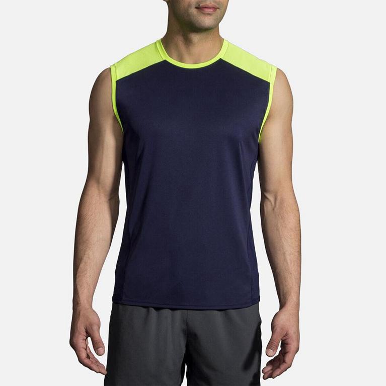 Brooks Stealthless - Mens Running Tank Top - Blue (46297IHPK)